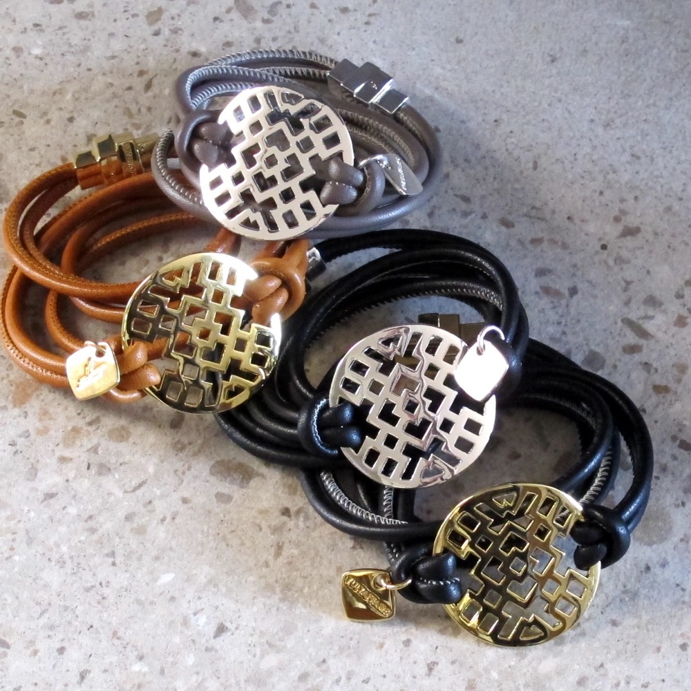 Round Lattice Leather Bracelet